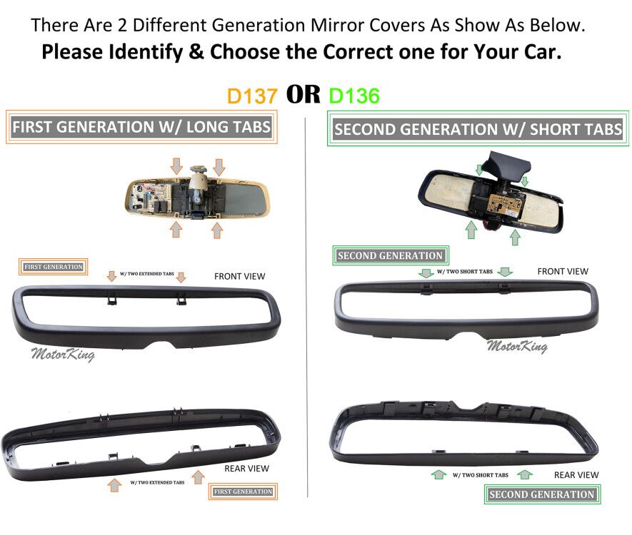D136 Rear View Mirror Repair Kit For Mercedes R129 SL320 SL500 500SL